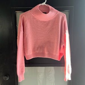 SHEIN pink turtle neck cropped sweater!
